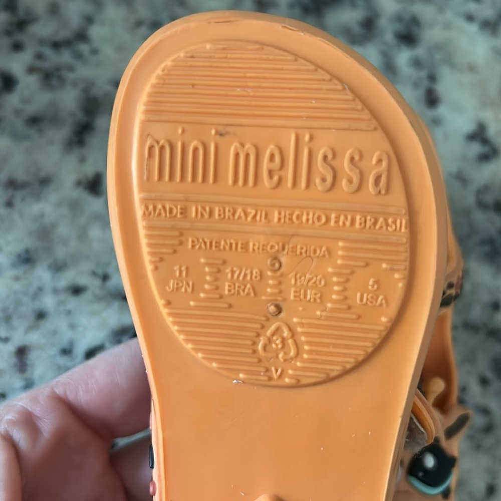 Mini Melissa Ultra Girl orange giraffe Mary Jane shoes‎ Size 5 - Picture 7 of 7